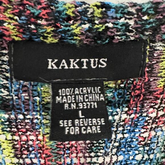 Fairycore Boho Multicolor Knit Cardigan Single Button 3/4 Sleeves, - Picture 7 of 7